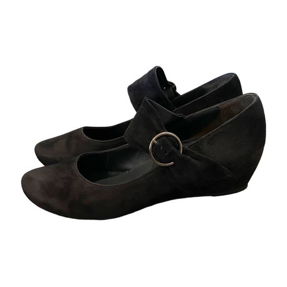 Paul Green Shoes - Paul Green Suede Mary Jane Low Wedge